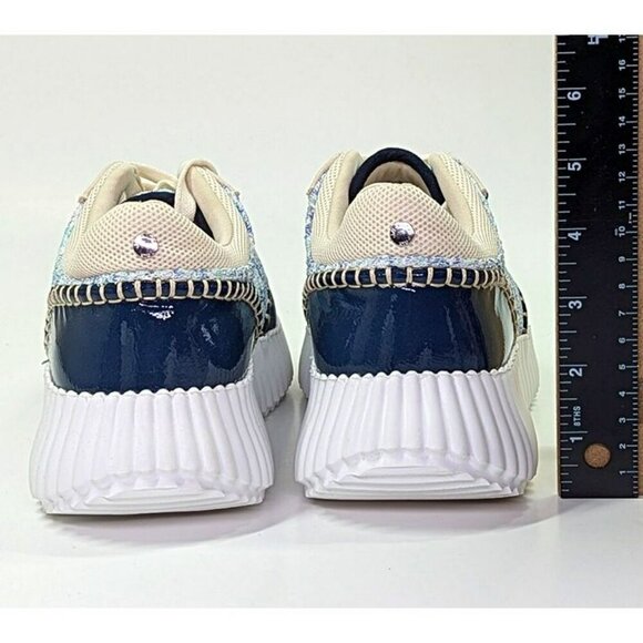 J/Slides Charlene Women's Navy Beige Whipstitch Sneaker Size 9 (MSRP $79) - Picture 7 of 9